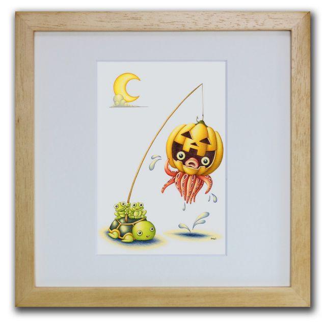 色鉛筆画・版画 ゆうパケット ハロウィン・オクトパス SHOji 絵画