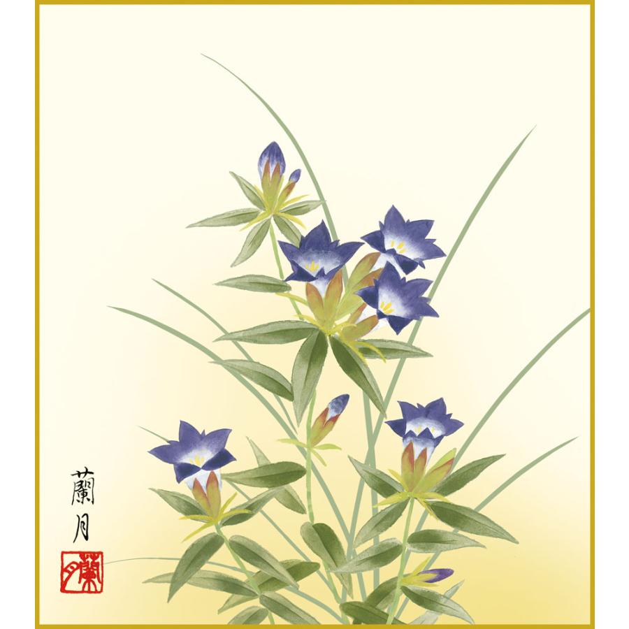 絵画　桔梗　肉筆色紙絵 色紙絵2枚で650円 色紙絵 肉筆 桔梗 一茶の俳句｜Yahoo!フリマ