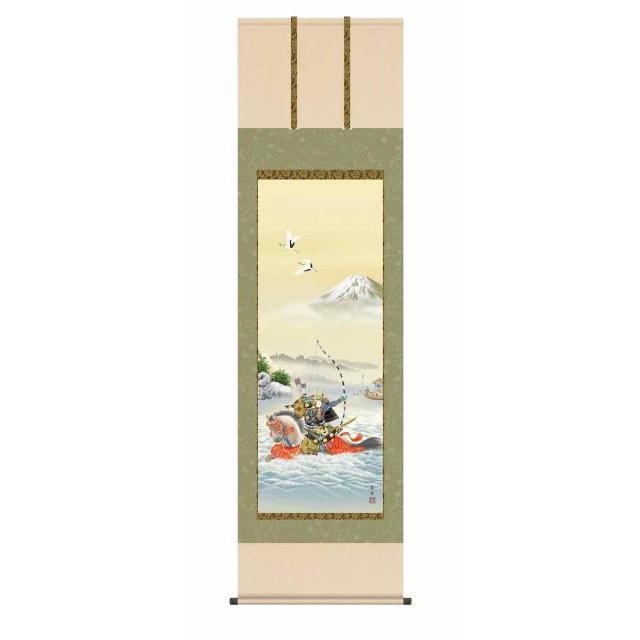 10年保証 掛け軸 節句画 行事飾り 端午の節句 武者 波上武者 石田 芳園 尺五 桐箱付き Www Nlqp Com