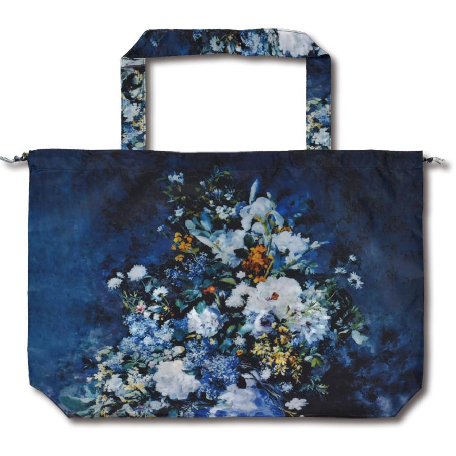 バッグ 名画レインバッグカバー ルノワール 大きな花瓶 ゆうパケット エコバッグ レイングッズ 撥水加工 雨除け かばん 水濡れ防止