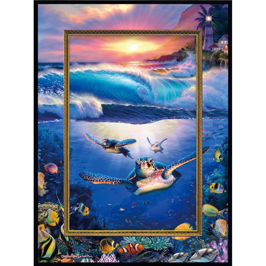 風景画 滝と海洋生物 クリスチャンリース ラッセン 【公式通販】