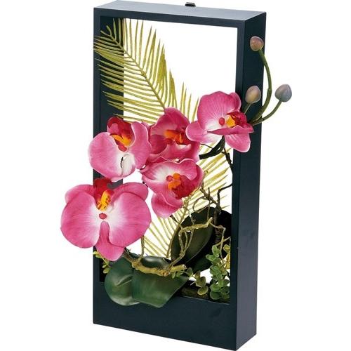 フラワーフレーム ウォール フラワー アート オーキッド (レッド) 絵画