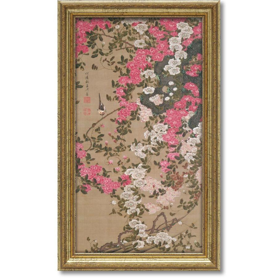 絵画 伊藤 若冲 薔薇小禽図 壁掛け 額入り アートフレーム 和風 和室 インテリア 花の絵 紅白 リビング 玄関 部屋に飾る絵 プレゼント ギフト 御祝 額付き Yp Ji 日本唯一の風景専門店 あゆわら 通販 Yahoo ショッピング