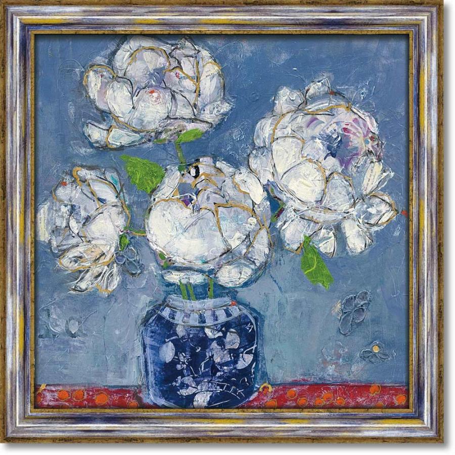 絵画 ケリー デイ「ベース オブ ポピー」 インテリア 額入り 額装込 風景画 花 フラワー 壁掛け 絵 飾る おしゃれ リビング 玄関 プレゼント ギフト ナチュラル