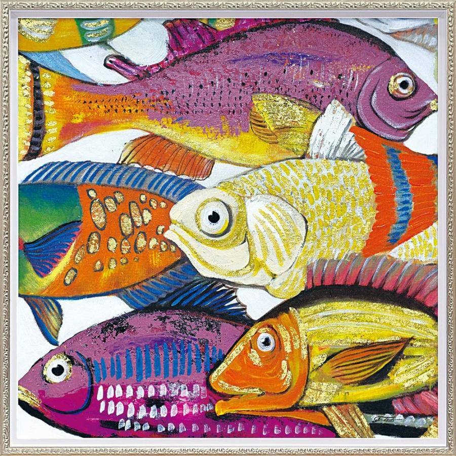 絵画 油絵 オイル ペイント アート「アンダー ザ シー1（Mサイズ）」 絵画 壁掛け 壁飾り インテリア