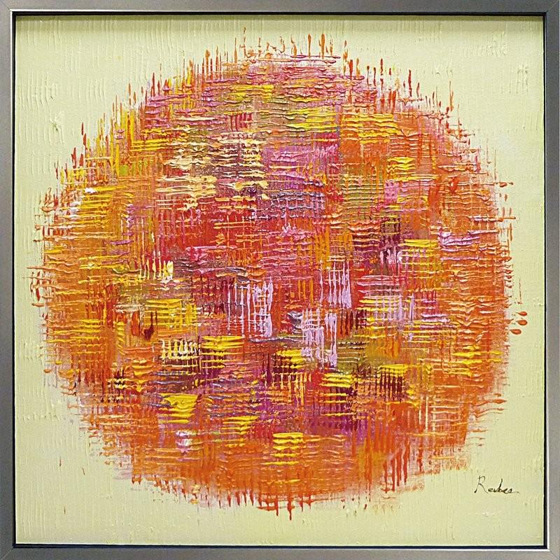 絵画 アート オレンジボール 壁掛け 壁飾り インテリア 油絵 花 アート