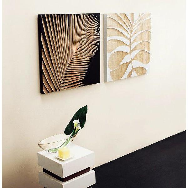 木彫りアート ウッド スカルプチャー アート フェザーB (ホワイト