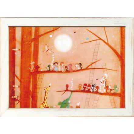 絵画 油絵　粘土細工　ロココ調 絵画 ゆうパケット 久松 ひろこ 月見だんご 壁掛け 壁飾り インテリア