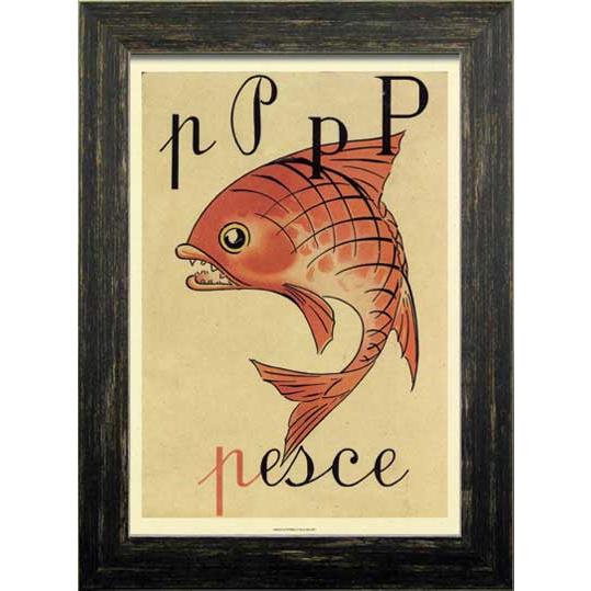 アートフレーム イタリアン ビンテージ ポスター ペッシェ 魚 絵画