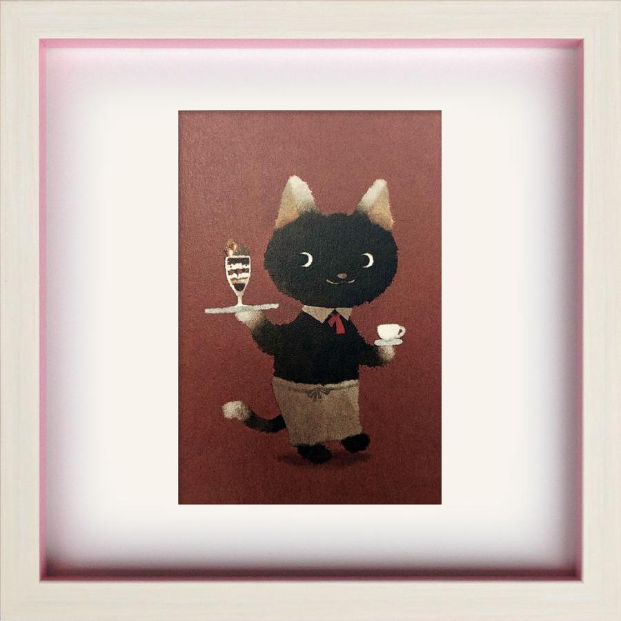 絵画 ゆうパケット 猫 ねこカフェの店員さん 菜生(nao) スクエア 