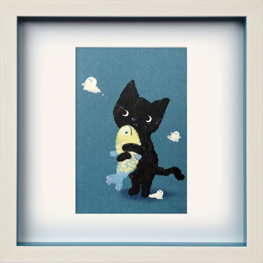 絵画 。壁掛け絵手描き【猫たちのデートの中で素敵なこと】 絵画 。壁掛け絵手描き【夕食の前、かわいい猫たち】 絵画