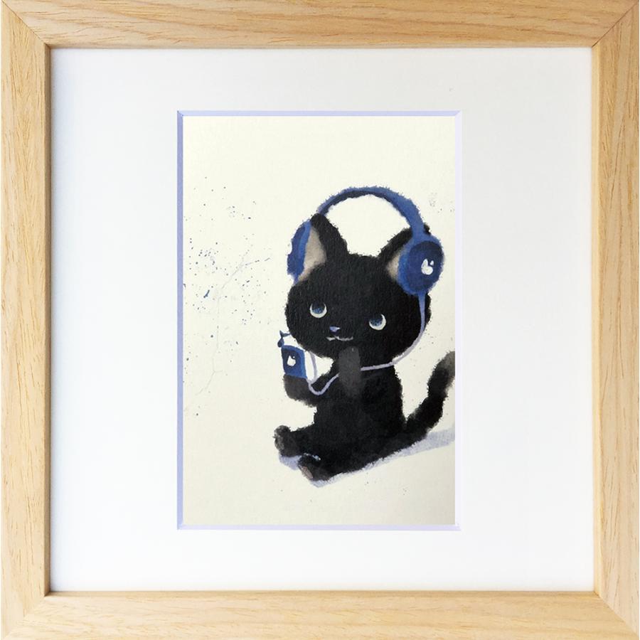 絵画 菜生(nao) 200シリーズ 猫 ♪(おんぷ) プレゼント 飾る アート