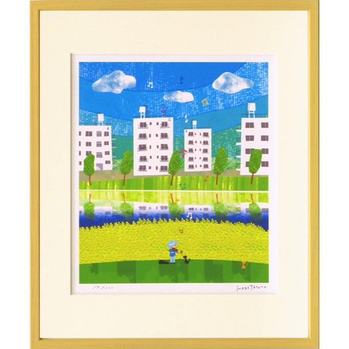 絵画 壁掛け 団地と菜の花畑（はりたつお） 壁飾り インテリア 油絵 花