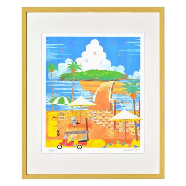 絵画 宮崎青島 夏のひととき はりたつお おしゃれ 壁掛け インテリア リビング 玄関 子供部屋 飾る 絵 かわいい 癒し アートフレーム 額入り アート