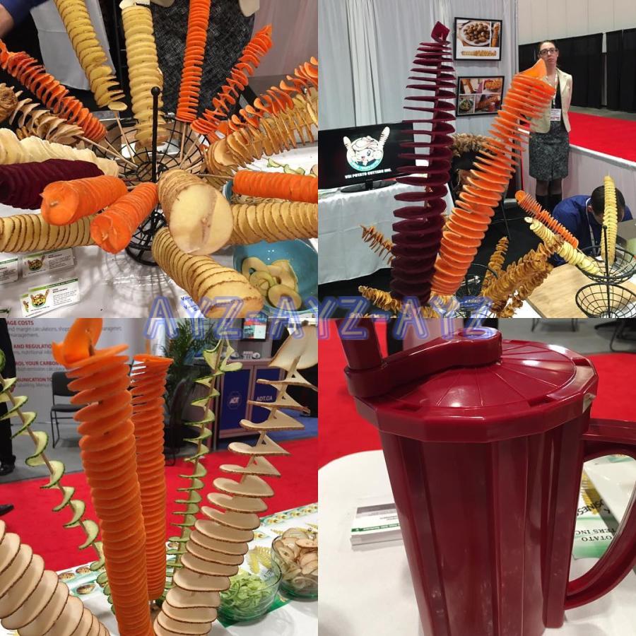 手動トルネードポテトカッター ハリケーンポテト 業務用 Tornado Potato Cutter レッド 家庭用 スパイラルスライサー 3種ブレード クリスマスプレゼント22 pcj Ayz 通販 Yahoo ショッピング
