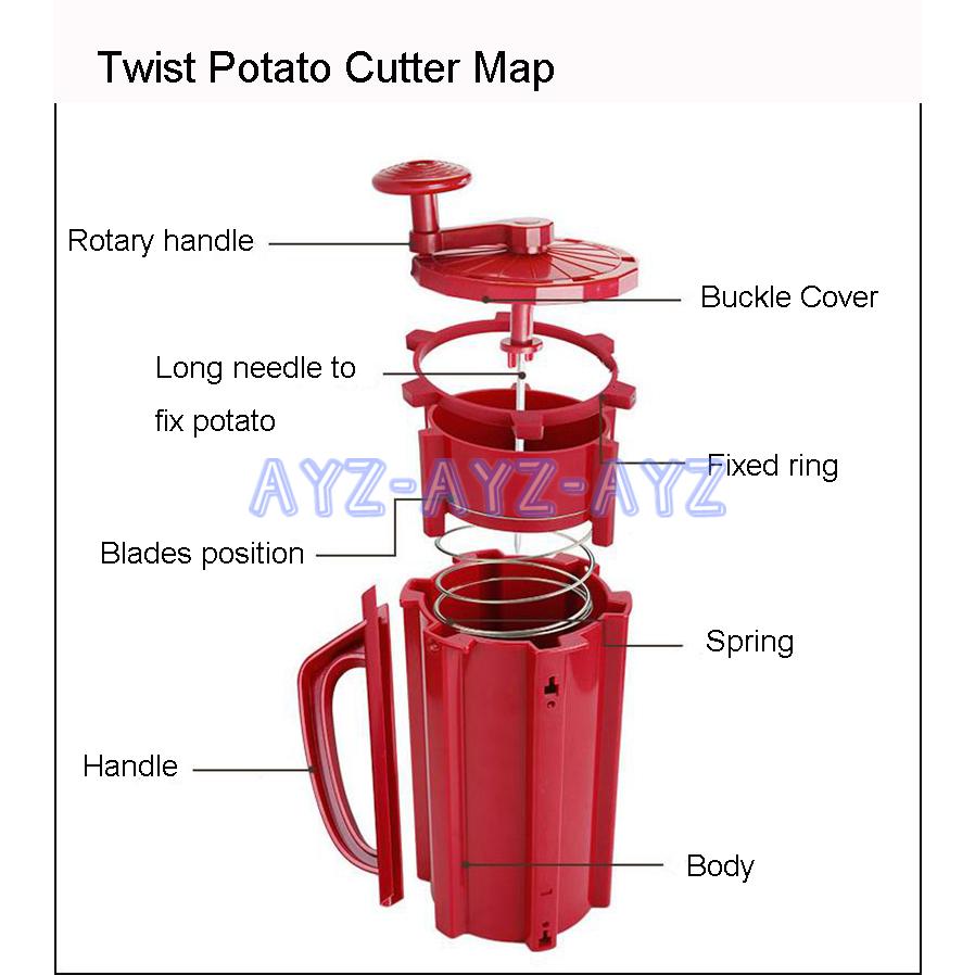 手動トルネードポテトカッター ハリケーンポテト 業務用 Tornado Potato Cutter レッド 家庭用 スパイラルスライサー 3種ブレード クリスマスプレゼント22 pcj Ayz 通販 Yahoo ショッピング
