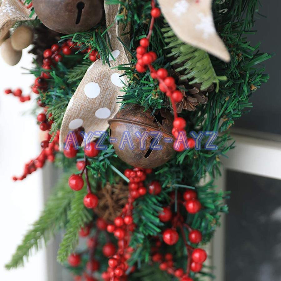 22クリスマス リース クリスマス スワッグ 北欧風 60cm 90cm 玄関ドア 鮮やかな赤い実 ビンテージ鈴 ビンテージベル ボリューム満点ビッグリボン付 qpq Ayz 通販 Yahoo ショッピング