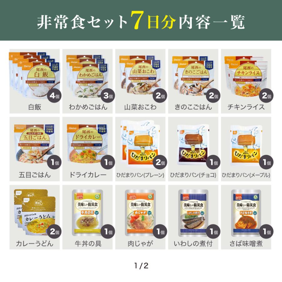 尾西食品 非常食セット 7日分 非常食 長期保存 備蓄 保存食 栄養士と