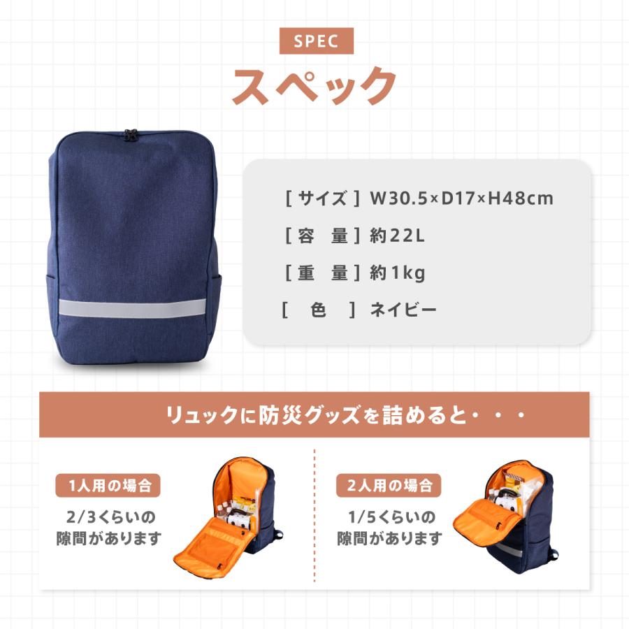 撥水加工リュック 防災リュック ネイビー 撥水  撥水加工 防災 リュック Defend Future | Defend Future | 12
