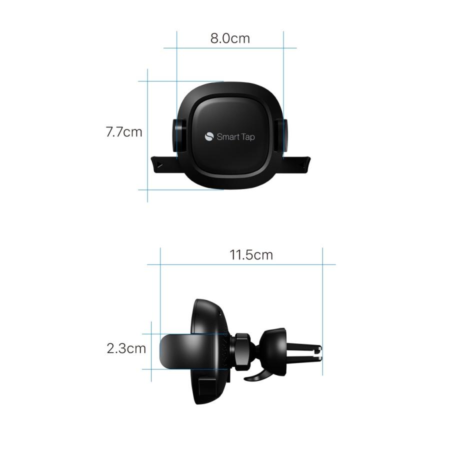 車載ホルダー 充電 スマホホルダー Qi エアコン クリップ式 車載 スマホ 車 ワイヤレス充電器 カーマウント SmartTap スマートタップ｜az-market｜11