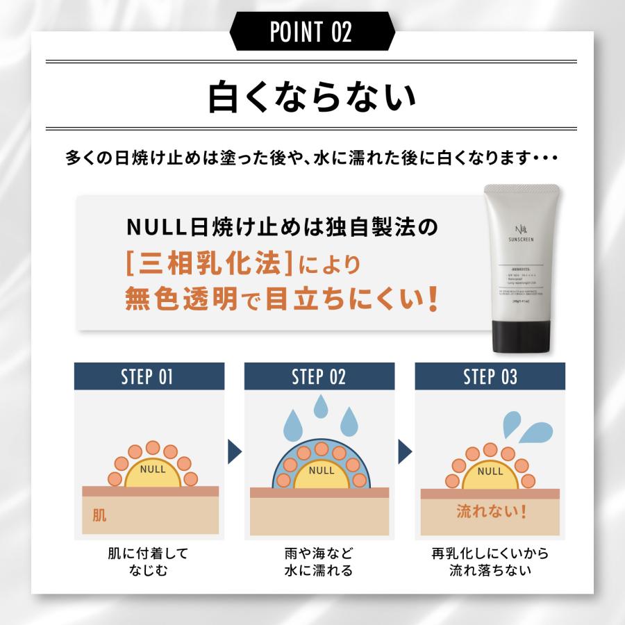 NULL（ヌル） ウォータープルーフ メンズ 日焼け止め (特殊技術で 汗
