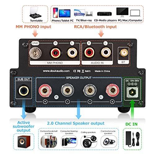 Douk Audio X1 GE5654 Bluetooth 5.0 真空管アンプ MM フォノアンプ ターンテーブル用 320W TDA749 TOPPING D50s Bluetooth5.0 デスクトップデコーダー DSD512 32bit / 768kHz 2*ES9038Q2 TMF1408534360(12732円)