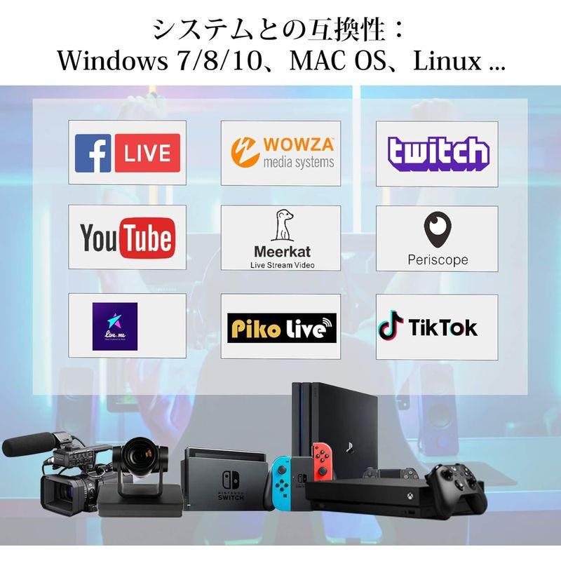 Mirabox キャプチャーボード ゲームキャプチャー USB3.0 ビデオキャプチャカード 1080P60Hz ゲーム実況生配信、画面共有｜az-select-store｜03