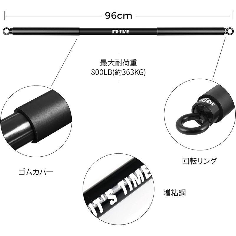 INNSTAR トレーニング 自宅 筋トレアームバー 筋力トレーニングバー 38インチ ブラック 最大負荷800ポンド エクササイズ 健康器｜az-select-store｜06