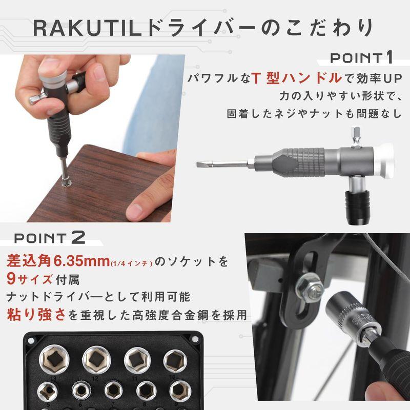 RAKUTIL ドライバーセット 精密ドライバー ソケットレンチ ボックスドライバー S2素材 日本国内企画品｜az-select-store｜07