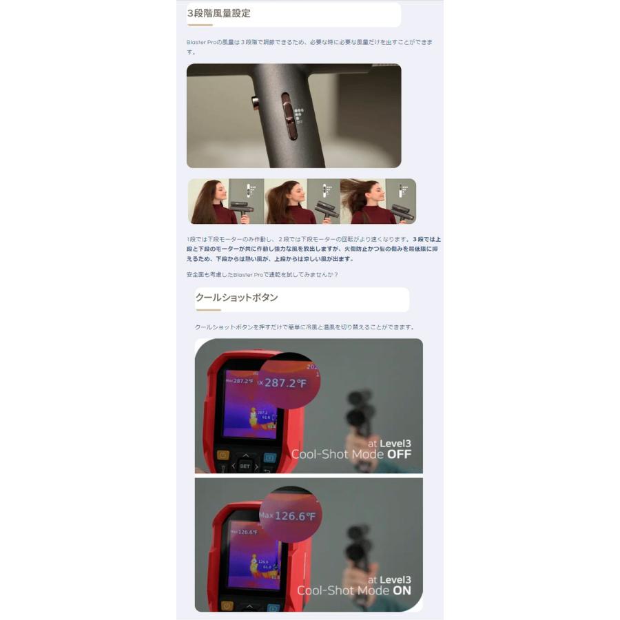 【未使用新品】BLASTER PRO ブラスタープロ ヘアドライヤー ダブルモーターのドライヤー パワフルな速乾力「ブラスタープロ