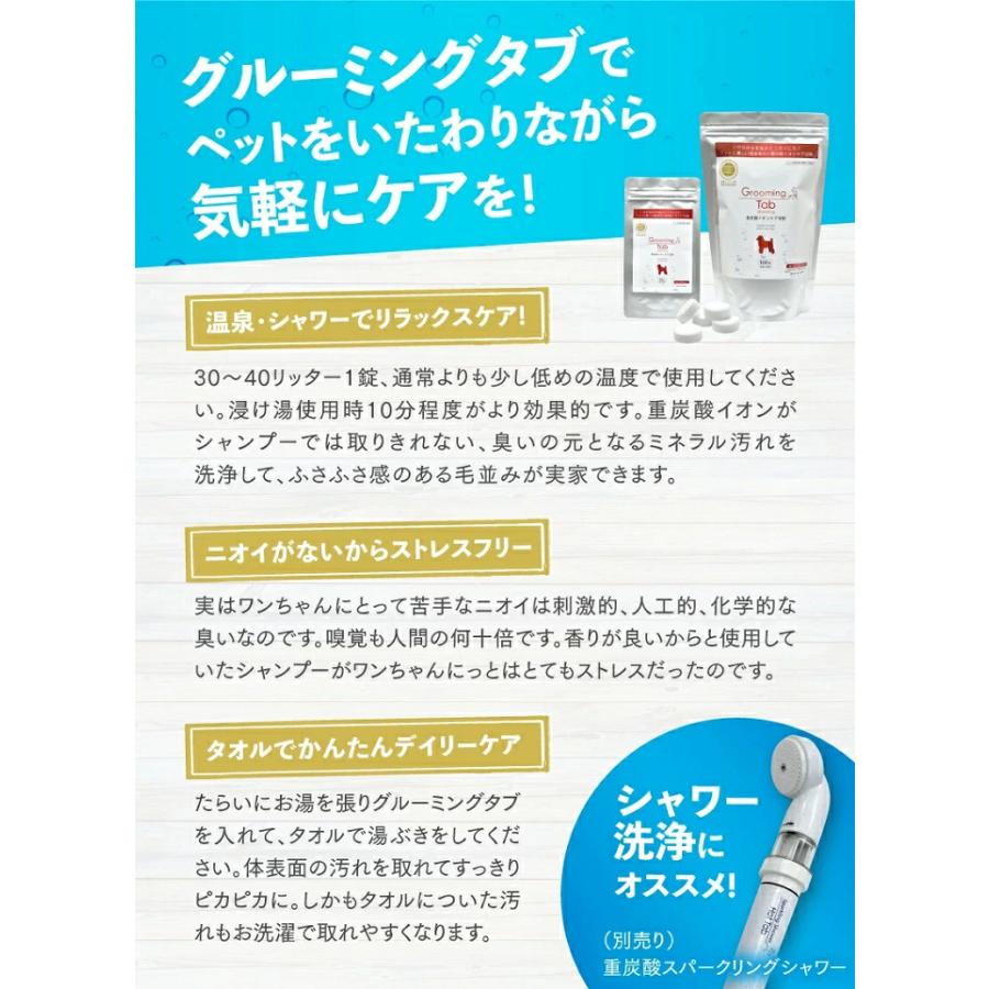 ペット用 重炭酸イオン入浴剤 グルーミングタブ 100錠 ※沖縄・離島は