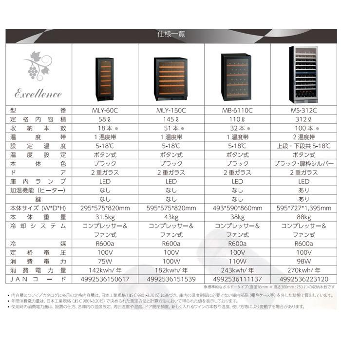 三ツ星貿易　ワインセラー MLY-60 三ツ星貿易 ワインセラー MLY-60C 設置送料無料 ※メーカーから直送
