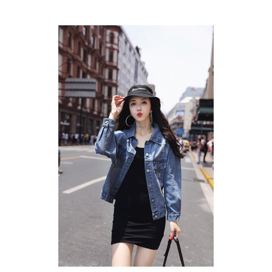 肌触りがいい デニムジャケット レディース 春 秋 デニムジャケット 長袖 Gジャン 韓国風 ショートコート デニム アウター カジュアル 新作 正規品 Prabhatdubey Com