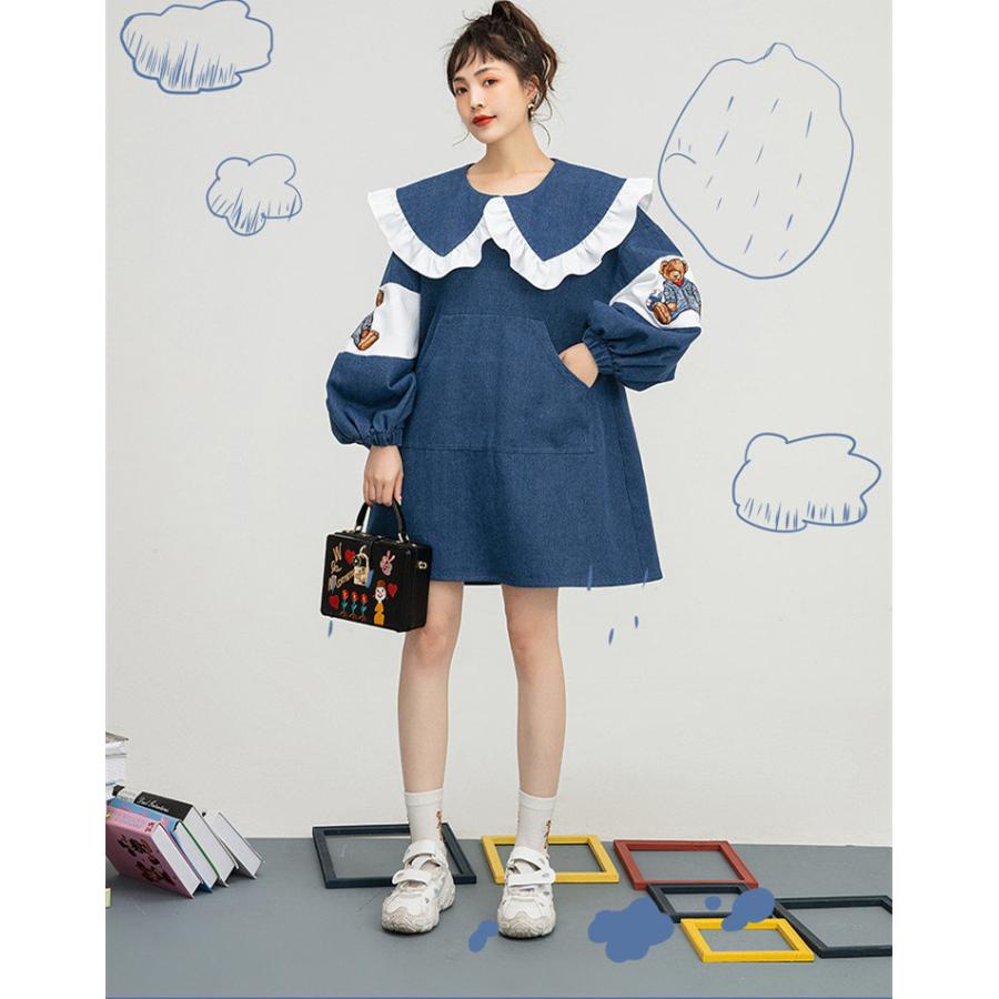 初売りセール 21 ワンピース レディース 秋 デニムワンピース 40代 長袖 デニム ロング丈 マキシ 春夏 着痩せ 韓国風 おしゃれ Ol通勤 最安値 Mercurytechnologies Mn Com