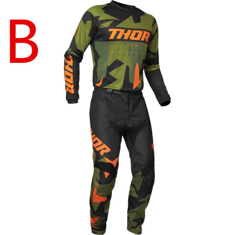 モトクロス　オフロードウェア 2021 オフロード モトクロス 上下セット ジャージ Tシャツ パンツ 春