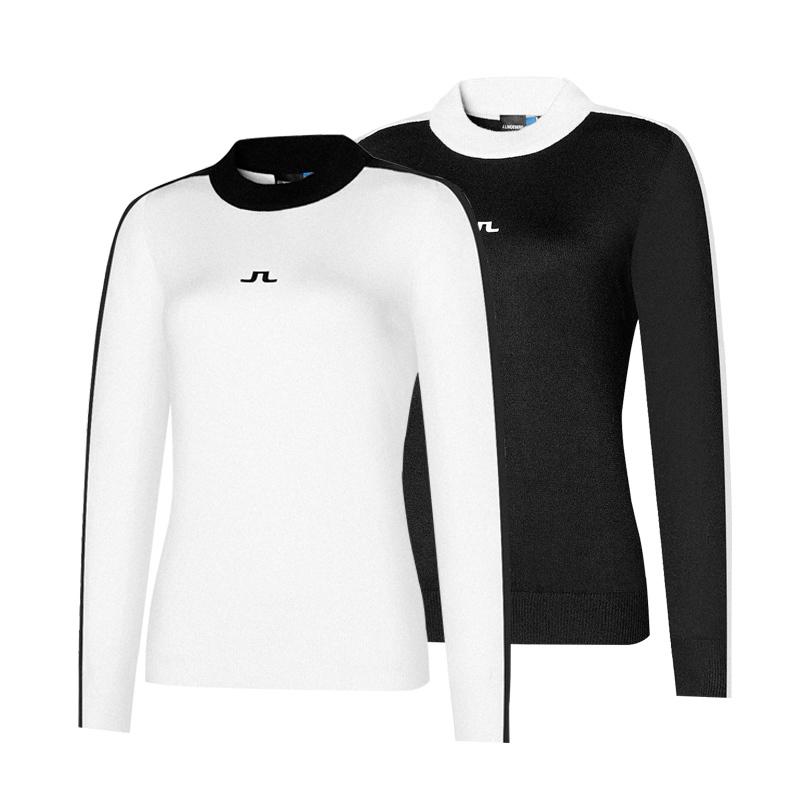 人気新品入荷 ゴルフウェア レディース 21 冬 秋 防寒 定番 シンプル 大人可愛い おしゃれ ニット 無地 長袖 アウター ゴルフ レディースウエア Aliuminium Lt