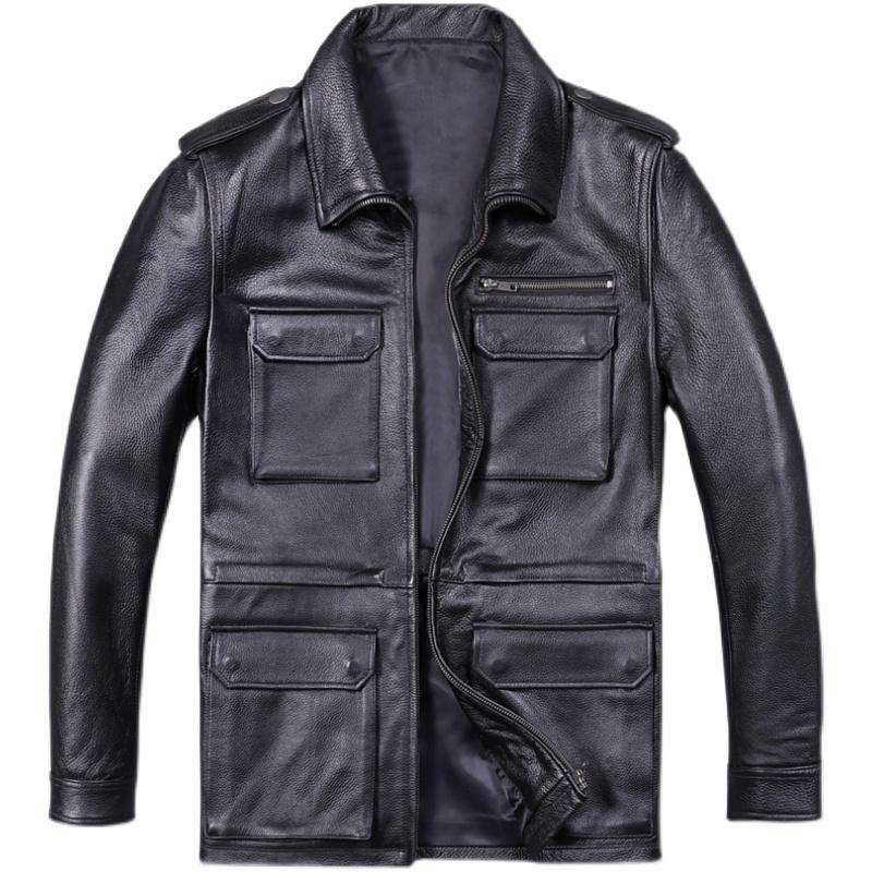 メンズ ジャケット 本革 牛革 バイク  ライダースジャケット バイク ウェア 春 秋 冬３シーズン 防風 防寒 2022