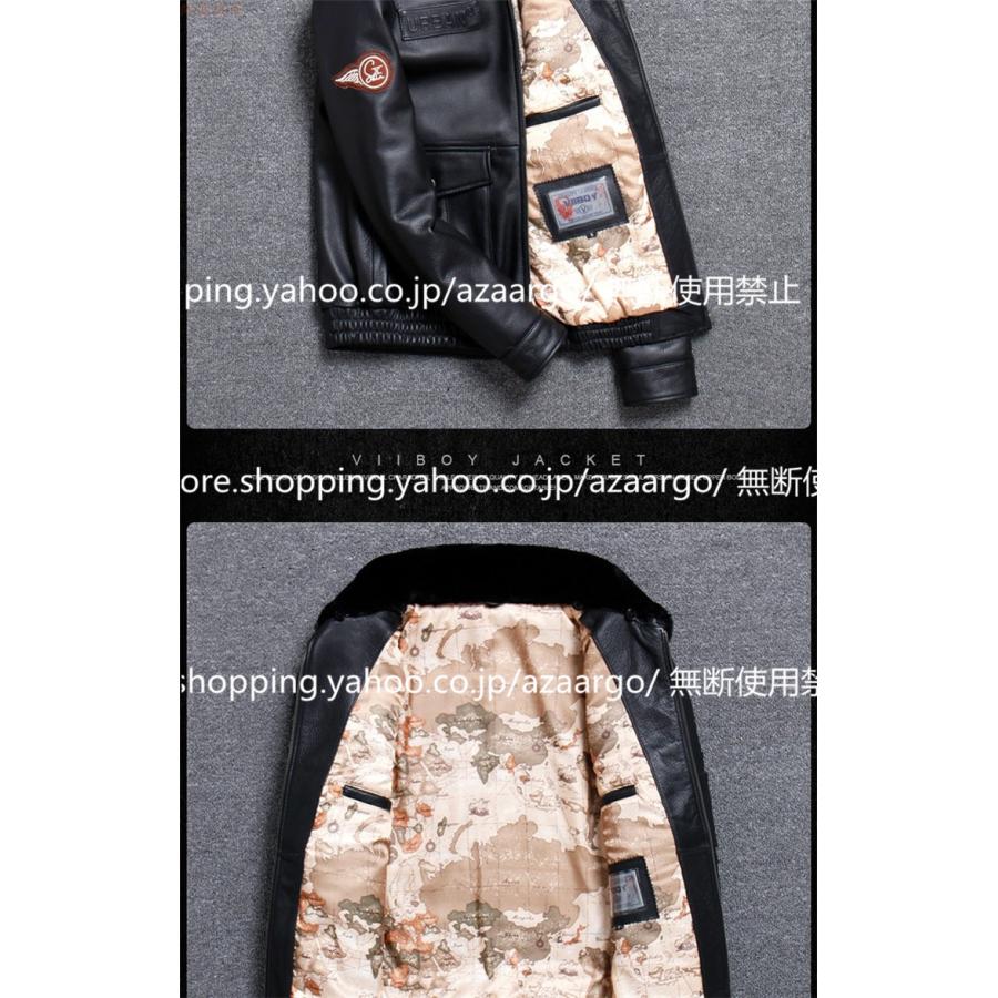 メンズ ジャケット 本革 牛革 バイク ライダースジャケット バイク ウェア 春 秋 冬３シーズン 防風 防寒 2022_5