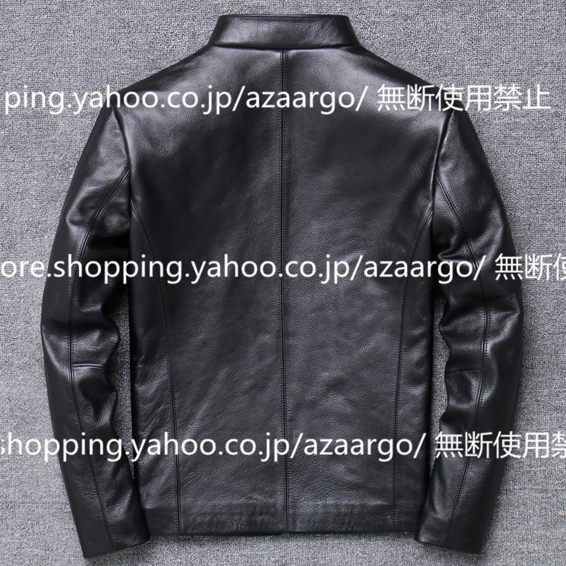 メンズ ジャケット 本革 牛革 バイク  ライダースジャケット バイク ウェア 春 秋 冬３シーズン 防風 防寒 2022の画像