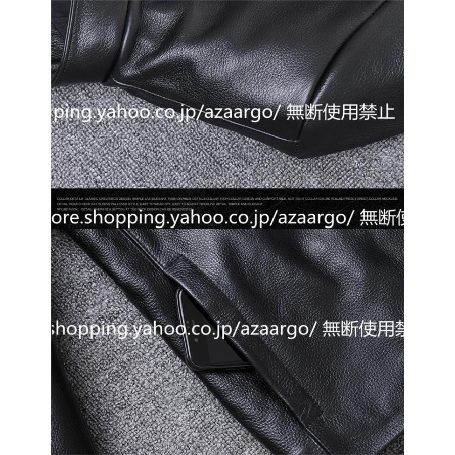 メンズ ジャケット 本革 牛革 バイク  ライダースジャケット バイク ウェア 春 秋 冬３シーズン 防風 防寒 2022の画像