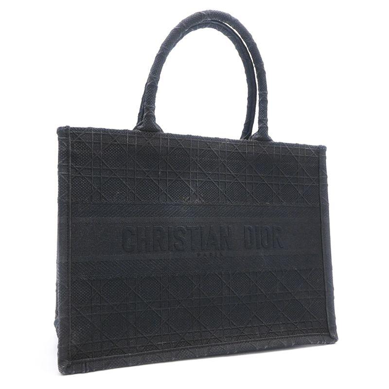 Christian Dior カナージュ トートバッグ 黒 Dior Book Tote ディオール ブックトートバッグ ミディアム キャンバス