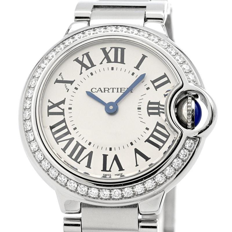 【未使用に近い】カルティエ バロンブルー　28 クオーツ　レディース時計 BALLON BLEU DE CARTIER [3年保証] カルティエ レディース バロン