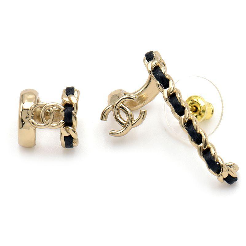 CHANEL シャネル ピアス イヤーカフ セット 片耳用 メタル ラムスキン 