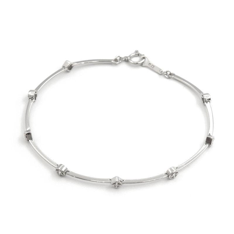 TASAKI（タサキ） 0.13ctダイヤモンドブレスレット K18WG ステーション
