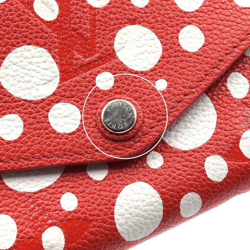 ルイヴィトン LV×YK ポルトフォイユサラ M81909 モノグラムアンプラント レッド ホワイト 草間彌生 インフィニティドット 中古 送料無料 ポルトフォイユ・サラ ルイヴィトン LV×YK ポルトフォイユサラ M81909