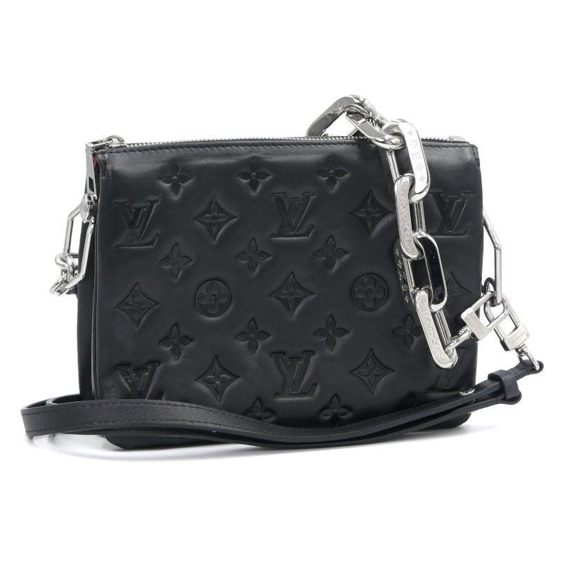 ルイヴィトン クッサンBB M23078 モノグラムエンボス ラムレザー ブラック ショルダーバッグ クロスボディバッグ ポシェット 中古 送料無料 LOUIS VUITTON（ルイ・ヴィトン） クッサンBB M23078 モノグラム