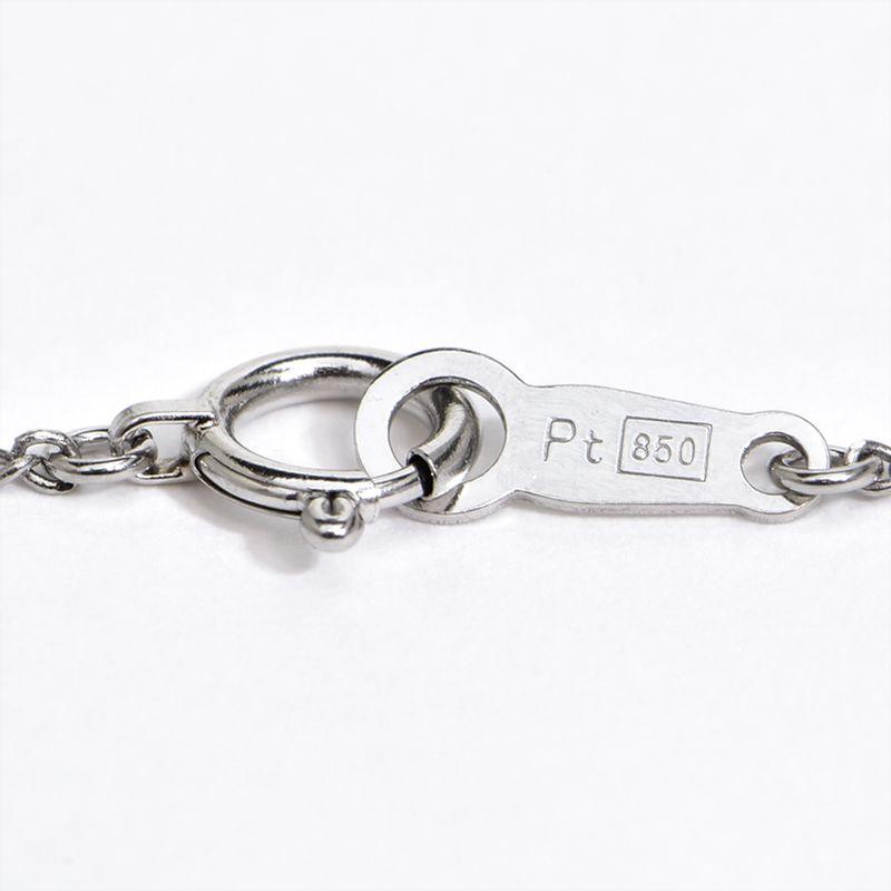 0.4ct天然ダイヤモンドネックレス Pt900 Pt850 1粒ダイヤネックレス ベゼルセット 勾玉モチーフ まが玉 プラチナ 地金4.4g 中古 送料無料_3