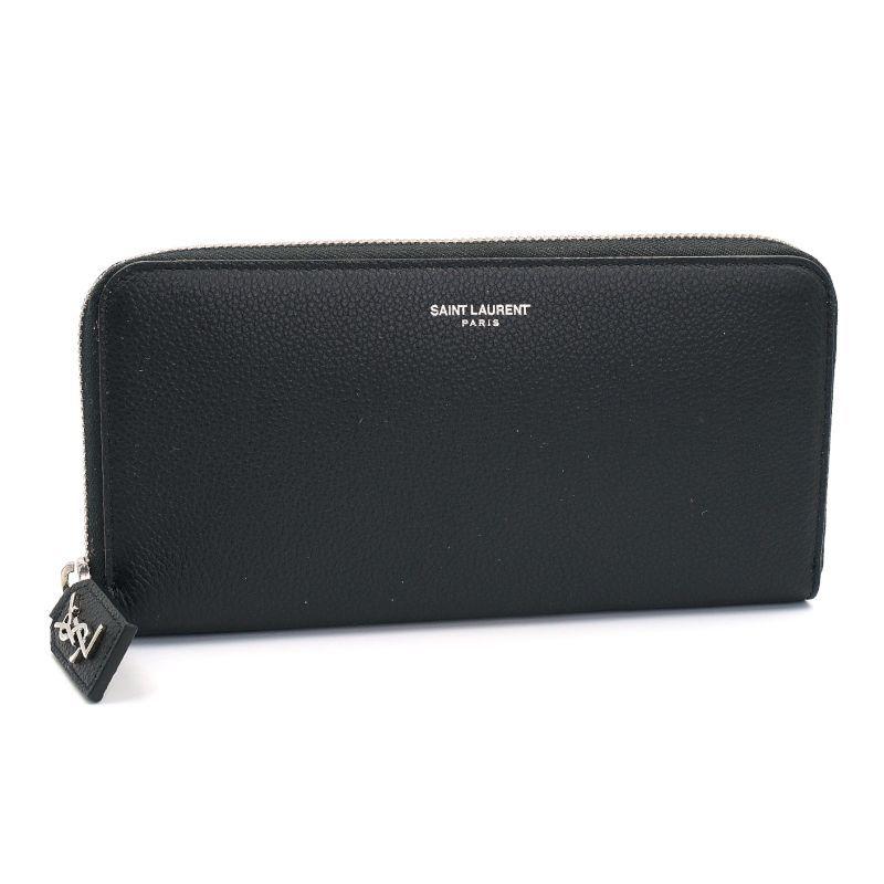 SAINT LAURENT サンローラン クラシック フルジップウォレット 414680 長財布
 レザー ネイビー レディース【中古】【473】 SAINT LAURENT サンローラン クラシックラウンドファスナー長財布