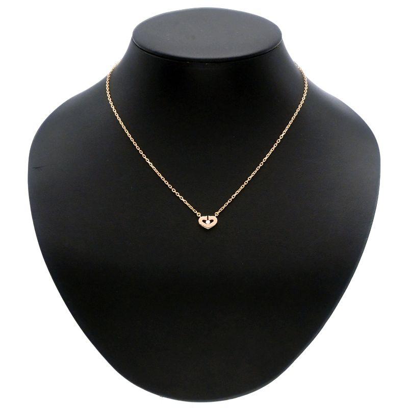 Cartier（カルティエ） Cハートネックレス K18PG 1Pダイヤモンド C 