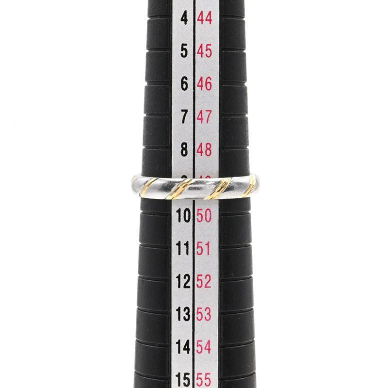 ジュエリーマキ 甲丸 リング 9号 Pt850 コンビ 艶消し 仕上げ 梨地 